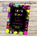 Let's Glow Birthday Party Invitation,(1kr)
